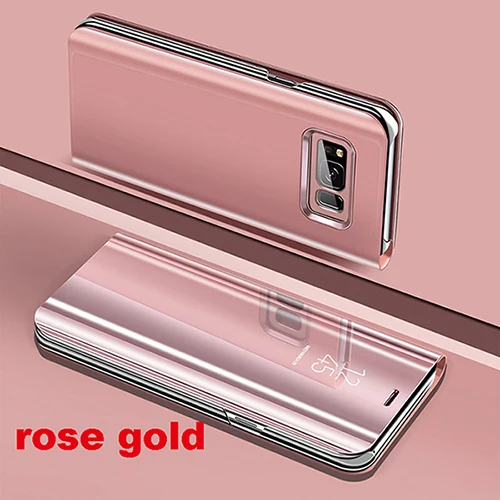 Роскошное умное зеркало флип чехол для samsung Galaxy A10 A20 A20E A30 A40 A50 A60 A70 A2 Core A7 крышка на M10 M20 Fundas Coque - Цвет: rose gold
