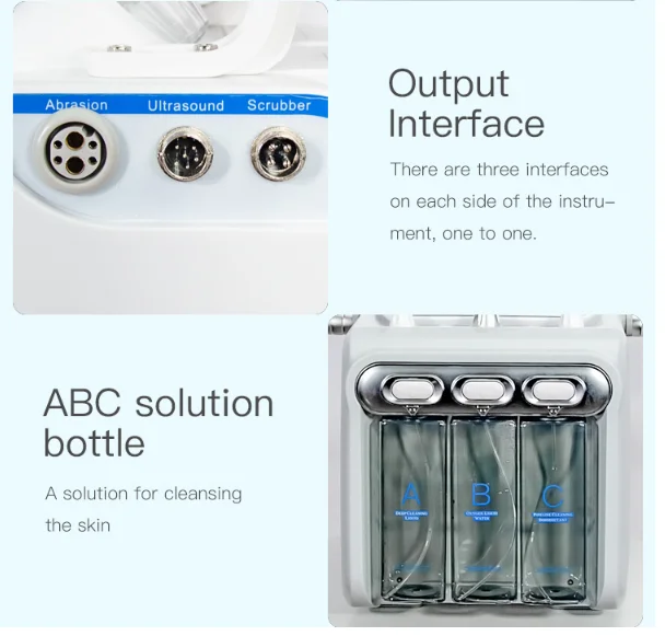 Rejuvenescimento da Pele do rf 6 em 1 Transporte Rápido Hidra Limpeza Profunda Facial Bio-lifting Spa Hidro Microdermoabrasão H2o2 12 Utensílios de cuidado facial