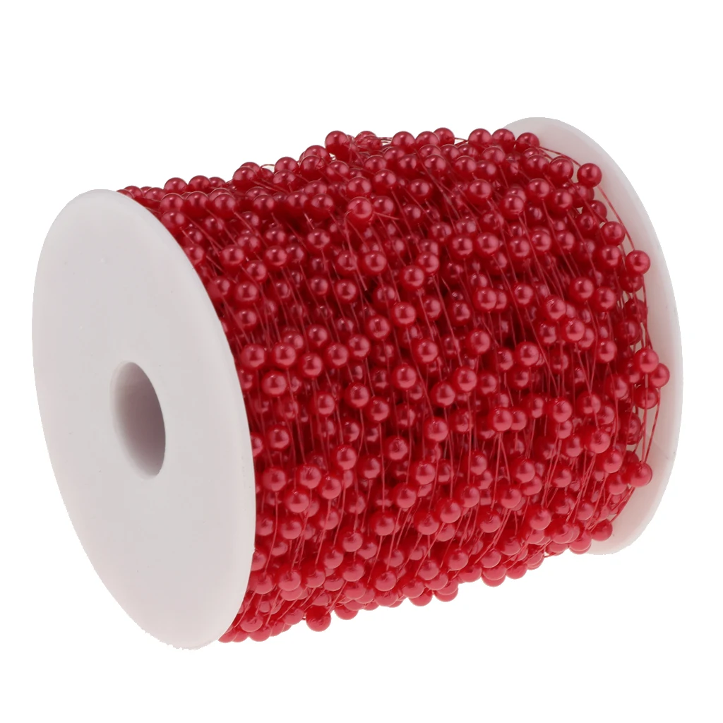 60m /197ft Crystal Pearl Beads Chain Garland Strands Wedding Party DIY Decor