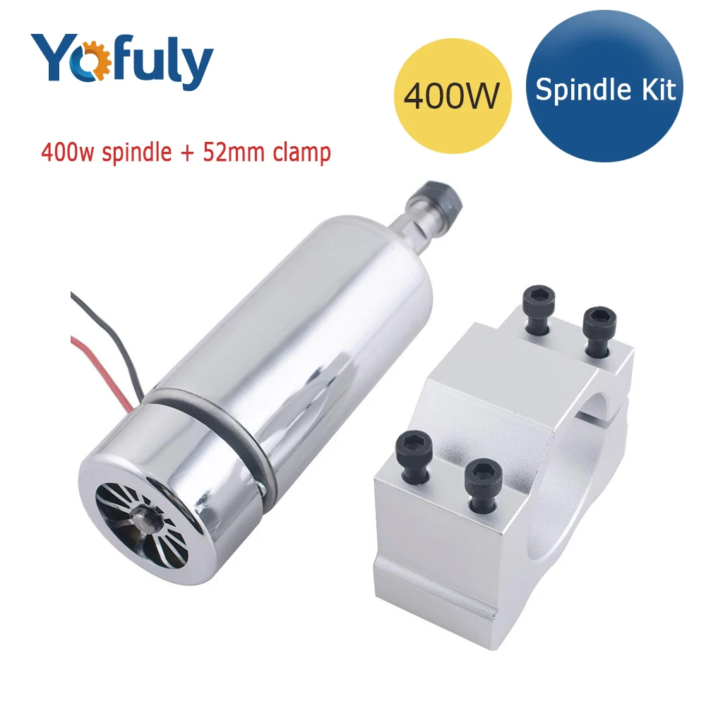 

CNC Spindle 400w ER11 chuck DC 12-48v 400W Spindle motor cnc for Engraving Machine+52mm clamp ER11 3.175MM for PCB Engraving