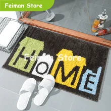 Плюшевый мягкий Прямоугольный Коврик креативный домашний узор Флокирование Бытовая ванная нескользящая Коврик кухонный водостойкий абсорбирующий коврик коврики
