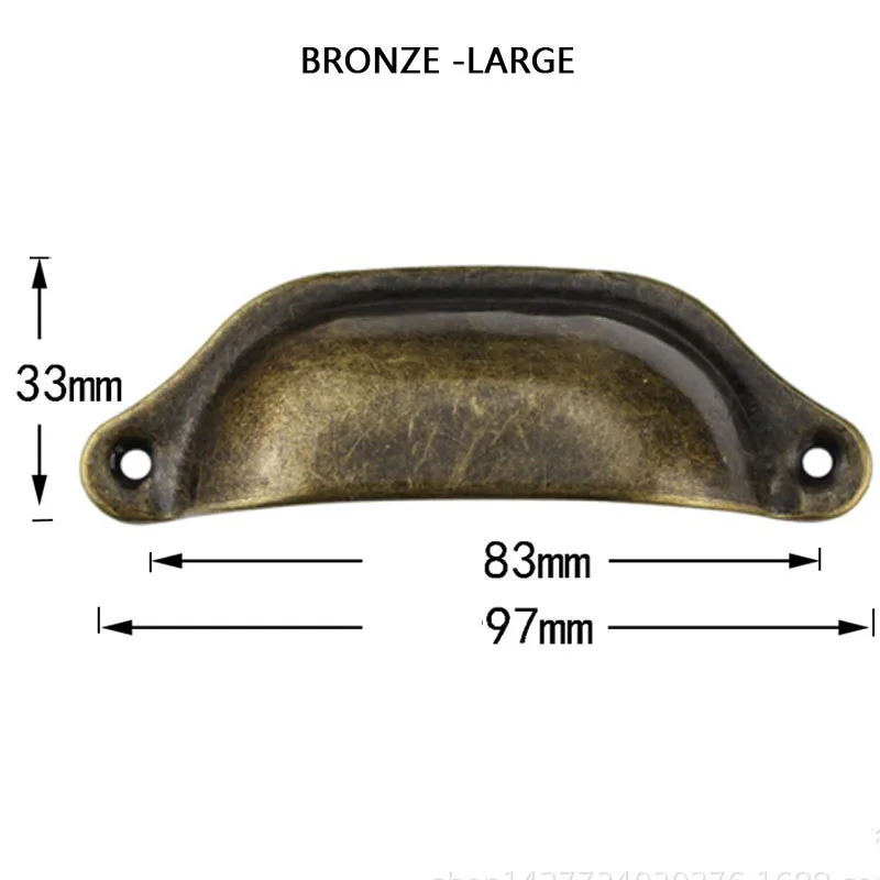 bronze large 10 шт./антикварная металлическая ручка для ящика кухонного шкафа, дверная ручка для мебели, античная латунная цветная полукруглая ручка 65 мм - Цвет: bronze large