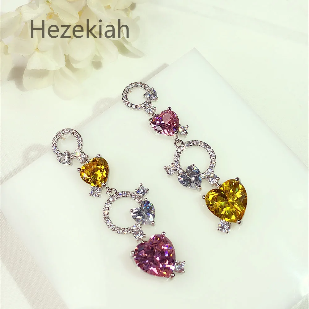 Hezekiah S925 Серебряные розовые серьги любовь Милая личность романтическая девушка серьги роскошный темперамент серьги