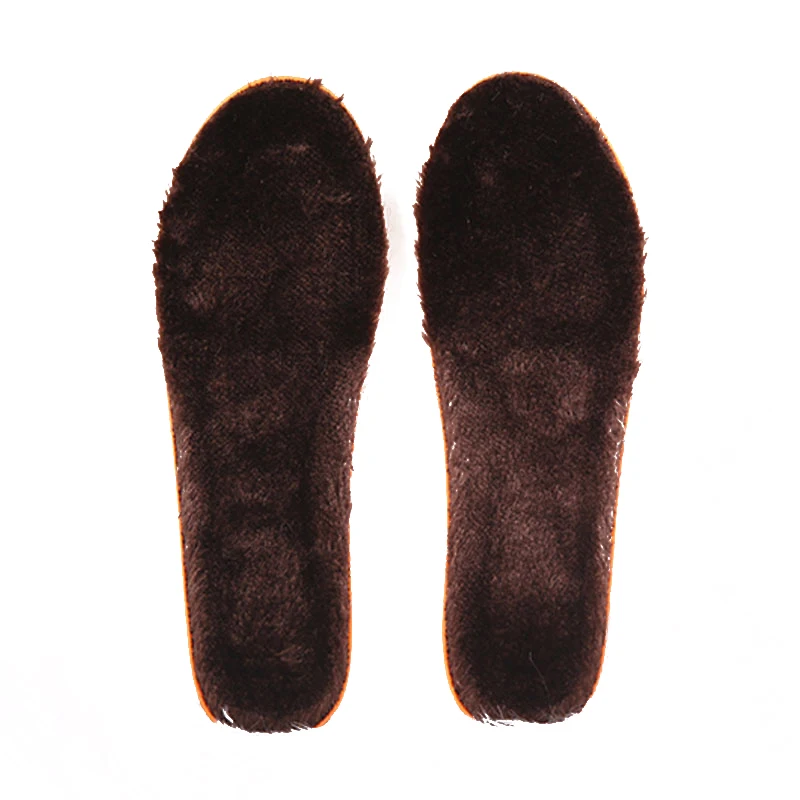 1 Pair Unisex Imitation Wool Insoles Winter Fur One-piece Fleece Thicken Warm Snow Boots Insoles Inserts Women Men's Shoe Pads