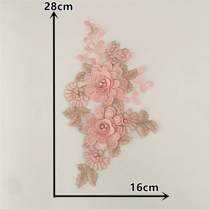 Новое поступление кружевной воротник вышивка 3D цветок кружева декольте стразы украшение аппликация DIY декоративные аксессуары для одежды