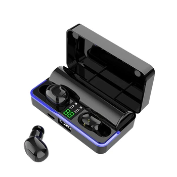 

W12 Subwoofer Wireless Bluetooth Headset 5.0 Dual Ear Sports Waterproof Mobile Power Supply with Digital Display