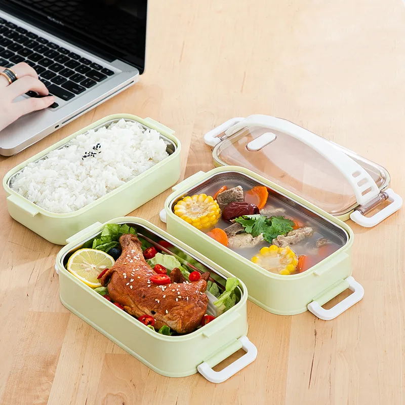 3 слоя Нержавеющая сталь Коробки для обедов с веревкой герметичность Bento Коробки микроволновая печь столовая посуда набор бенто ланч бокс