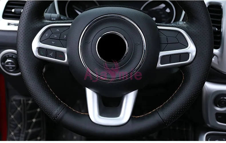 Автомобиль Стайлинг интерьера углеродного волокна или красный цвет крышки рулевого колеса отделка для Jeep Renegade аксессуары