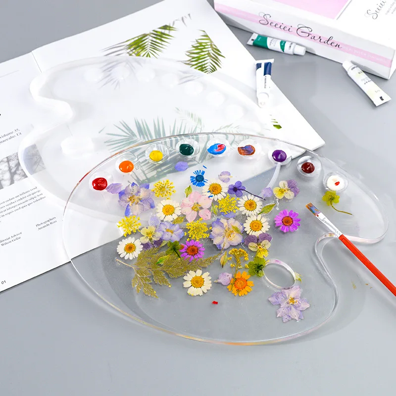 Handmade Artist Paint Palette Casting Mold Oval Shape Art Resin Diy Oil