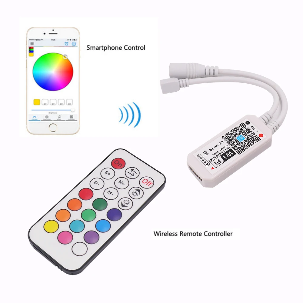 WiFi беспроводной светодиодный контроллер IR 21 ключ для 5050/3528 RGB/RGBWW светодиодные