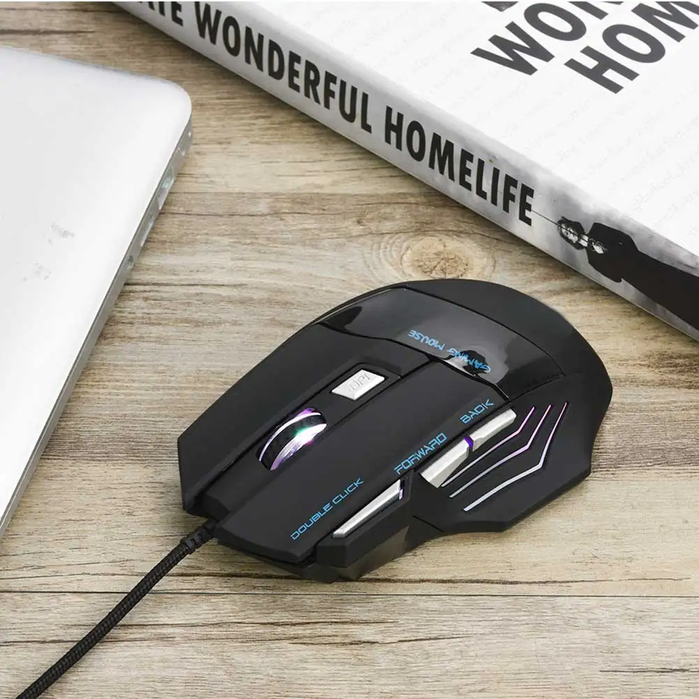 Эргономичная Проводная игровая мышь 7 кнопок 2400 dpi светодиодный оптический USB компьютерная мышь геймер бесшумный светодиодный подсветка эргономичная мышь геймер