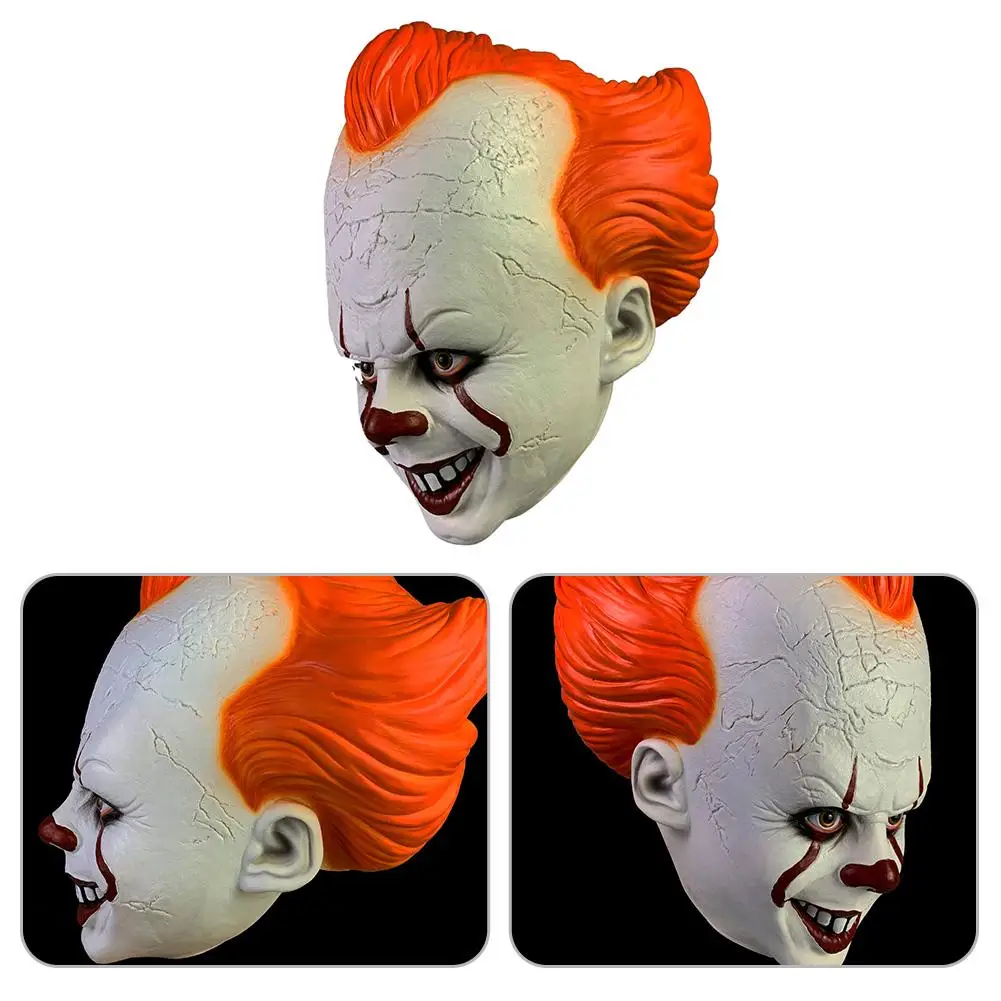 Stephen King's It маска пеннивайза страшная на Хеллоуин клоун полное лицо ужаса маски