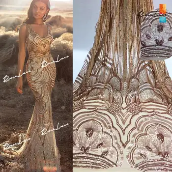 

Guinea Net Lace Fabrics With Tassel And Gols Sequins 2019 High Quality Nigerian Embroidery Guipure Mesh Tulle Lace For Prom Lace