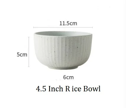 4.5 Inch Bowl 1PC Japanese Style Ceramic Personality Household Eating Rice Bowl Single Round Dinner Plate Noodle Bowl Simple Tableware - Color: 4.5 Inch Bowl