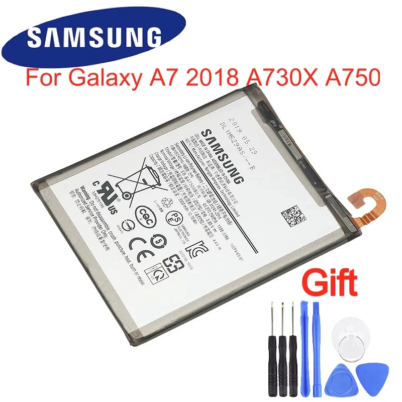 Оригинальный аккумулятор SAMSUNG для телефона телефон Samsung Galaxy A7 версии 2018 A730x A750 3300 мАч +