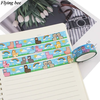 

Flyingbee 15mmx5m Cute Alpaca Washi Tape Paper DIY Decorative Adhesive Tape Stationery Masking Tapes Supplies X0894
