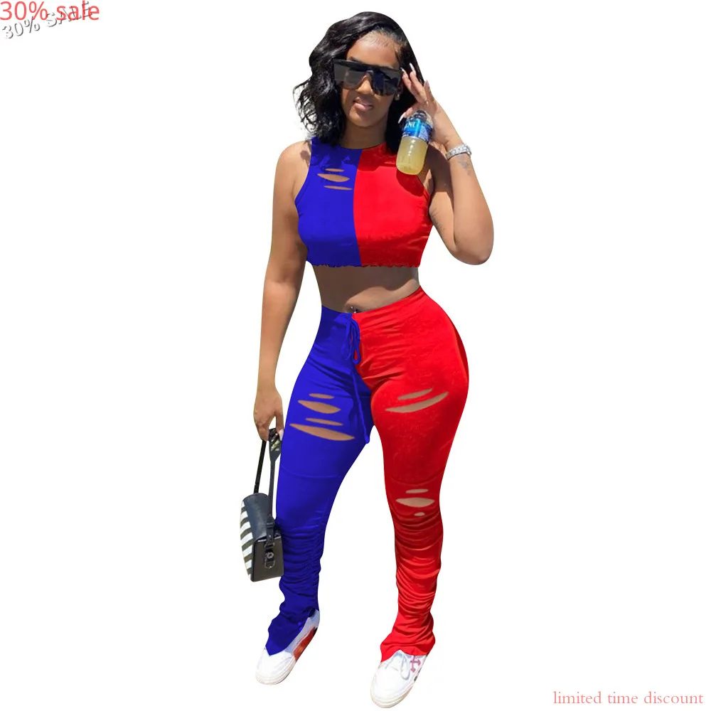 Женские брюки в стиле пэчворк повседневный комплект из двух предметов