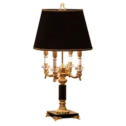 Европейский стиль, настольная лампа, черный, белый цвет, прикроватная лампа, высота 78 см