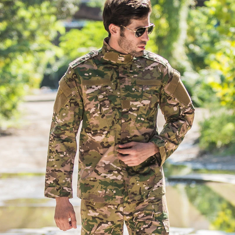 8 видов цветов камуфляжная военная форма армии костюм для Для мужчин тактический бой рубашка спецназ Солдат мужского размера плюс, комплект со штанами - Цвет: Camouflage set6