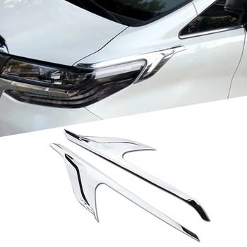 

Exterior For Toyota Alphard AH30 2016 - 2019 Sport Edition Stainless Steel Front Headlight Lamp Decoration Cover Trim Styling