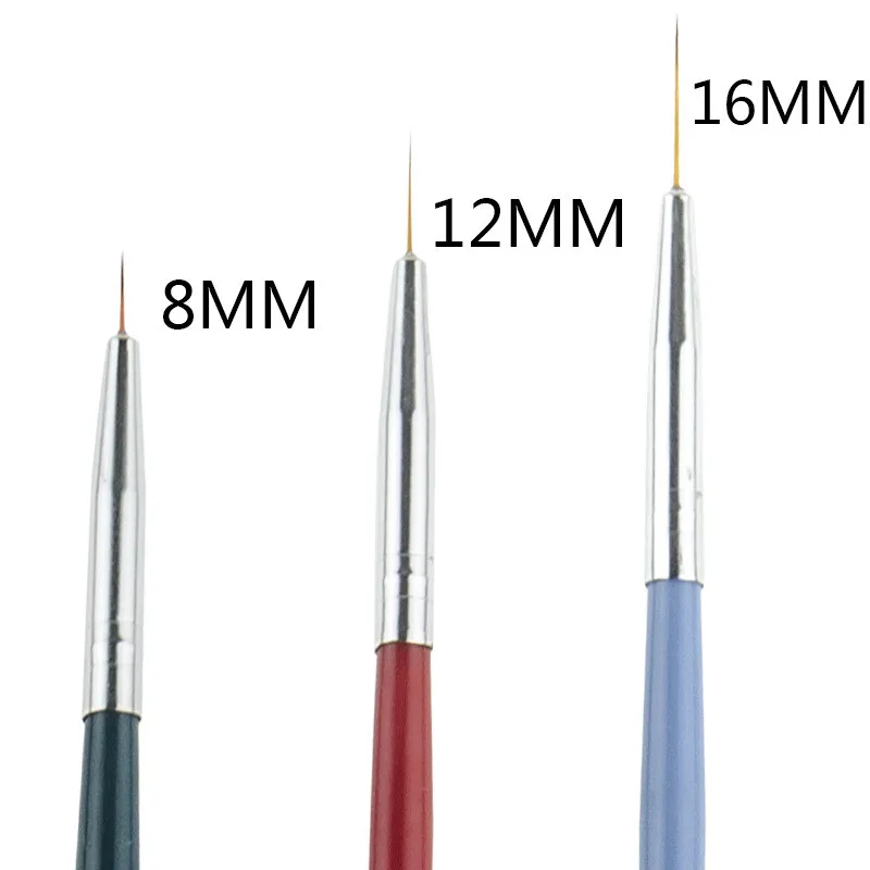 

3pcs/set Nail Art Liner Painting Pen 3D Tips DIY Acrylic UV Gel Brushes Drawing Kit Flower Line Grid French Design Manicure Tool