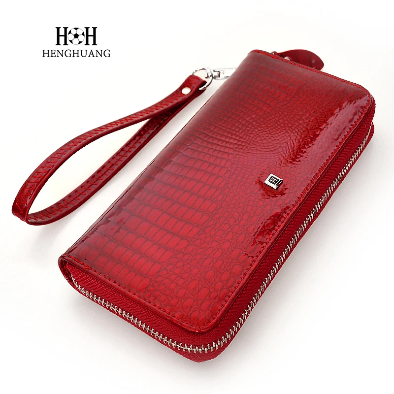 Women Wallets Card-Holder Wristlet Girls Purse Genuine-Leather High-Quality Luxury Brand