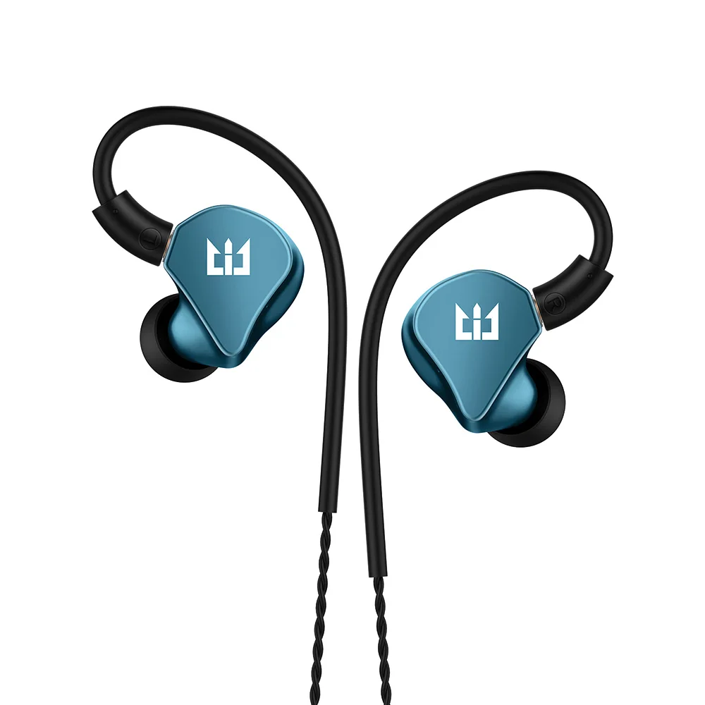 Новые наушники TRI I4 1BA+ 1DD Hybrid In Ear, изготовленные на заказ, Ноулз BA Driver, HIFI бас наушники, DJ металлические наушники с MMCX кабелем - Цвет: blue