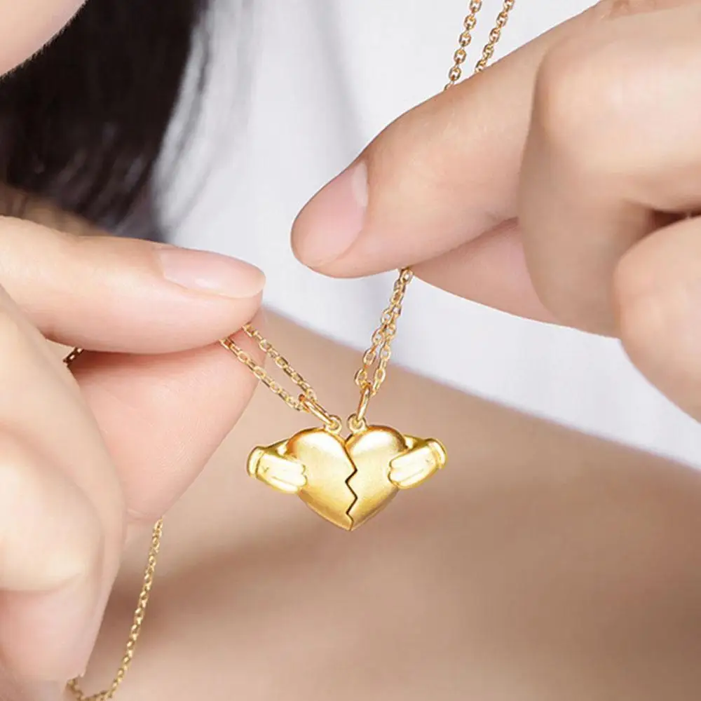 Couple Necklace For Women Men Hearts Pendant Necklace Fashion