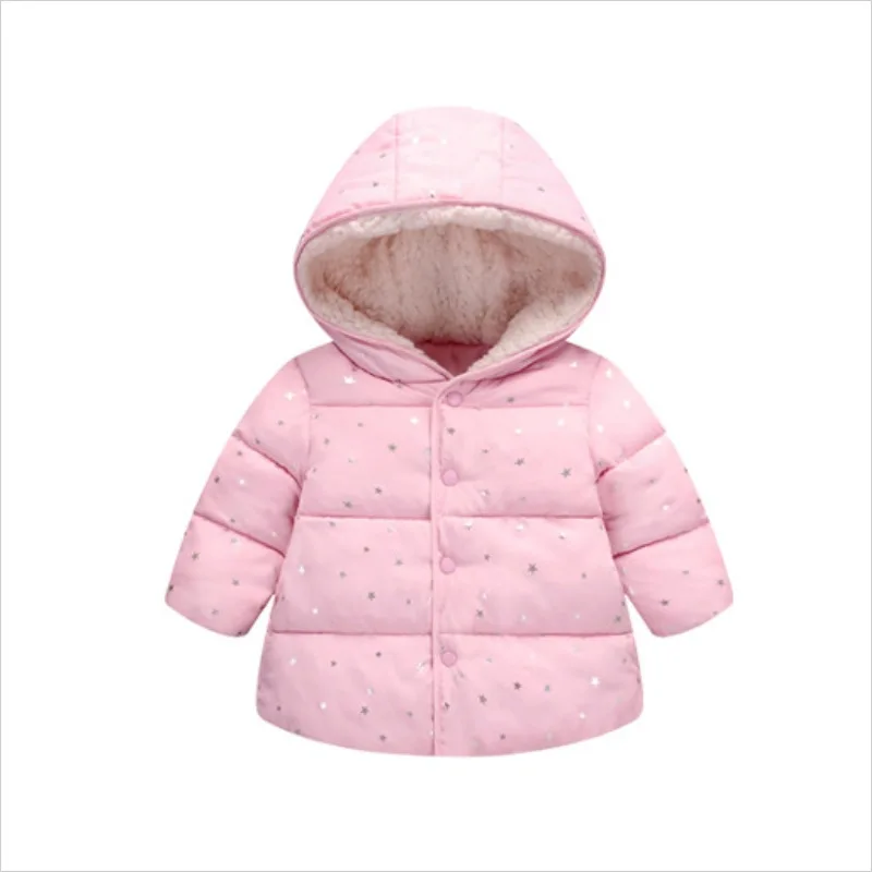 Новое Детское хлопковое пальто; Детское пальто со звездами - Цвет: Pink 80 Cm