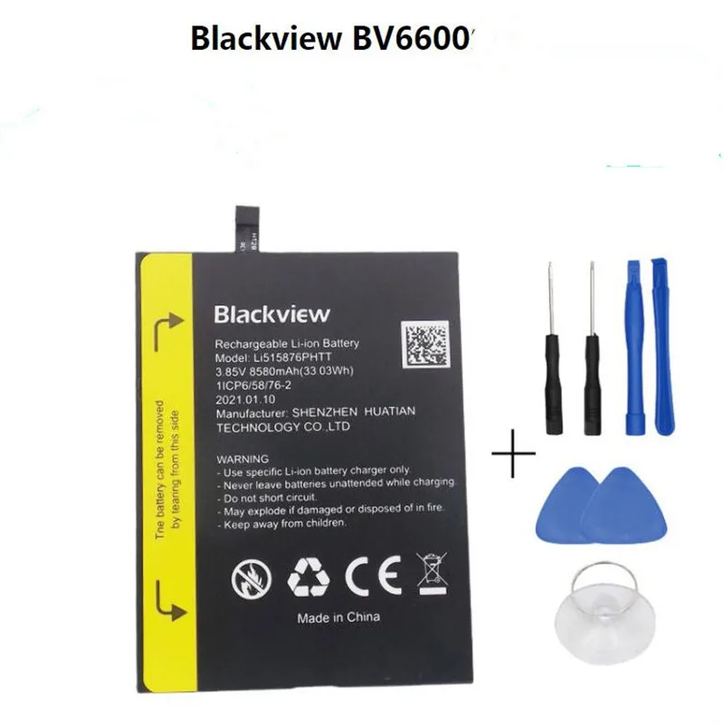 

Фотоаккумулятор для Blackview BV6600, аккумулятор 8580 мАч, длительное время ожидания, высокая емкость для Blackview Li515876PHTT