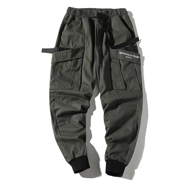 black cargo trousers cuffed