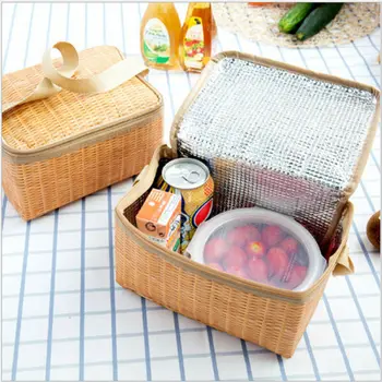 

Portable Insulated Thermal Cooler Lunch Box Carry Tote Picnic Case Storage Bag Women Solid Strew Lunch Bags Ladies Handbags
