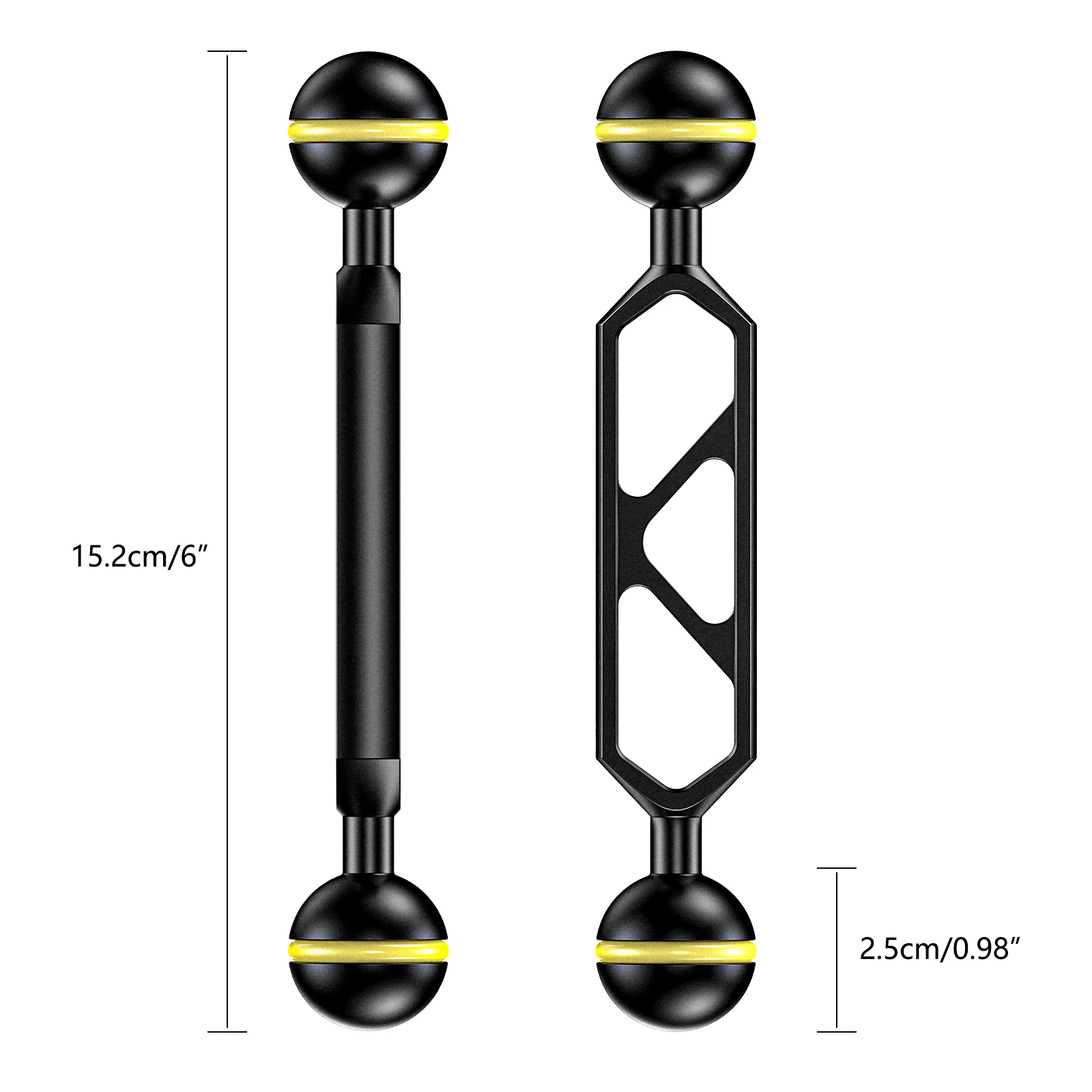Darameea Aluminium Duiken Licht Toorts Dual Kogelgewricht Arm En 2 Vlinder Clip Klem Mount Voor Onderwater Fotografie Camera