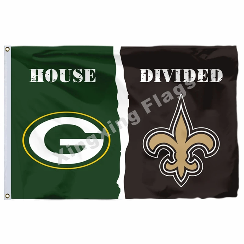 Z7 Green Bay Packers New York Giants House Divided Flag 3ft X 5ft Polyester 1 Banner Size No.4 90X150cm Custom Flag - Цвет: Z7
