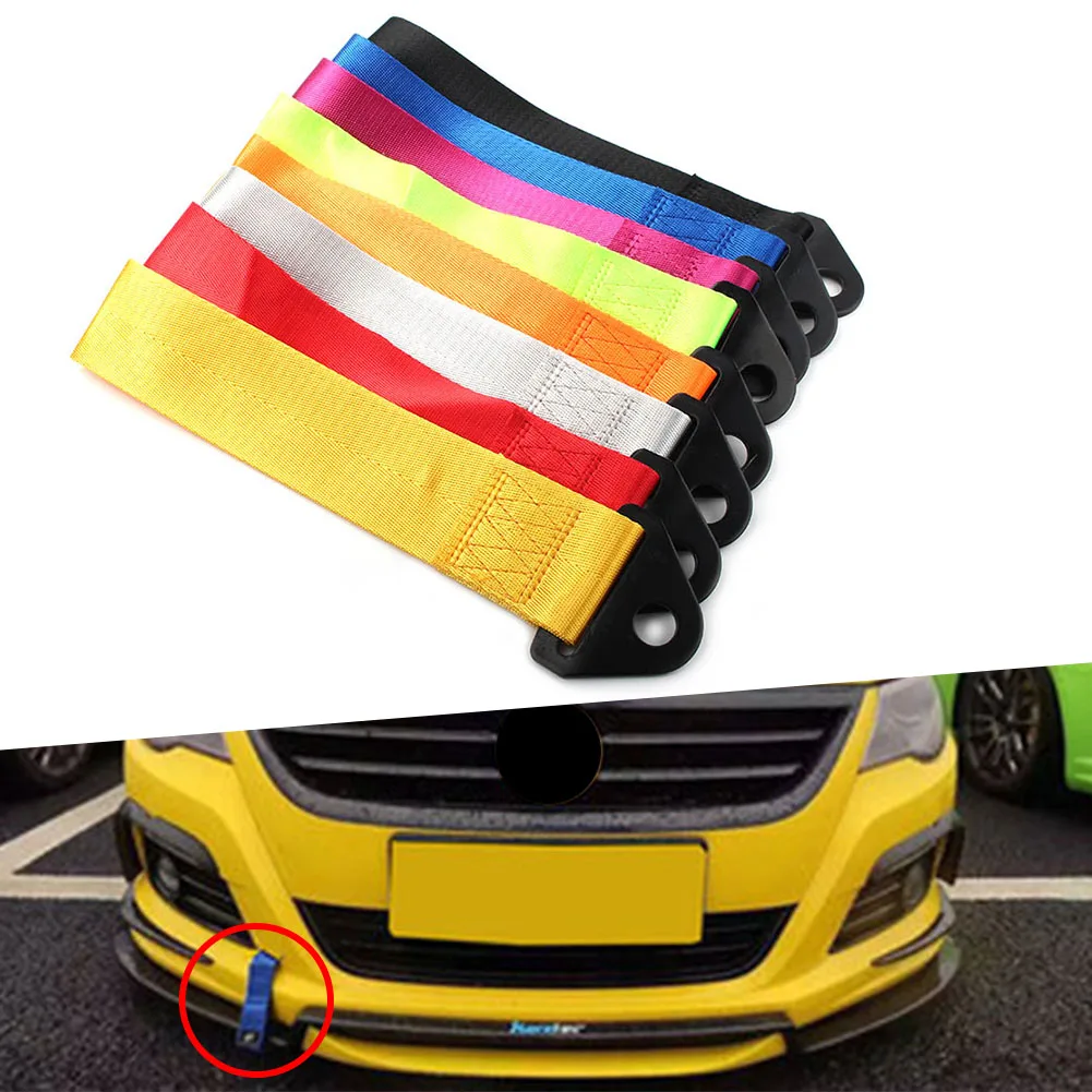 

Racing Auto Car Tow Towing Strap Belt Rope Rally Hook Universal For Rear/Front Bumper 286mm x 50mm