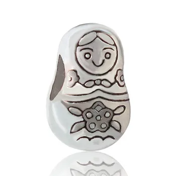

Alloy Bead fit Lady Bracelet Bangle Matryoshka Russian Doll Charm DIY Jewelry Making