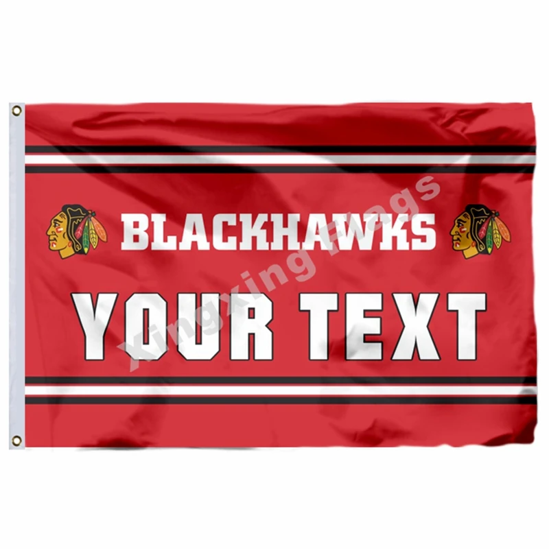 YOUR TEXT Чикаго Блэкхокс Стэнли Кубок чемпионов флаг 3ft X 5ft полиэстер баннер Летающий Размер № 4 90X150 см пользовательский флаг - Цвет: YOUR TEXT