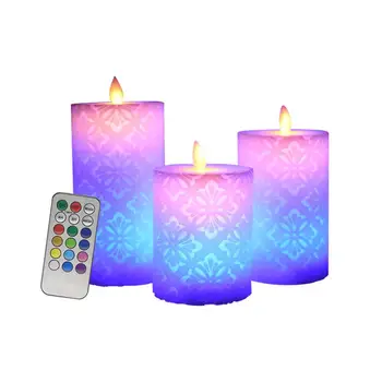 

LED electronic candle light simulation smokeless rgb remote control candle light birthday wedding holiday decoration night light