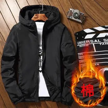 

Autumn New Men's Jacket Fashion Slim Cotton Coat Jacket Men's Hooded Casual Windbreaker Warm Large Size Coats Jacket