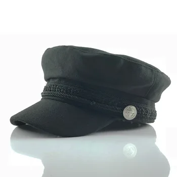 

Korean version of spring and autumn woolen military cap retro Beret painter cap duck tongue sunshade baseball hat female fashion