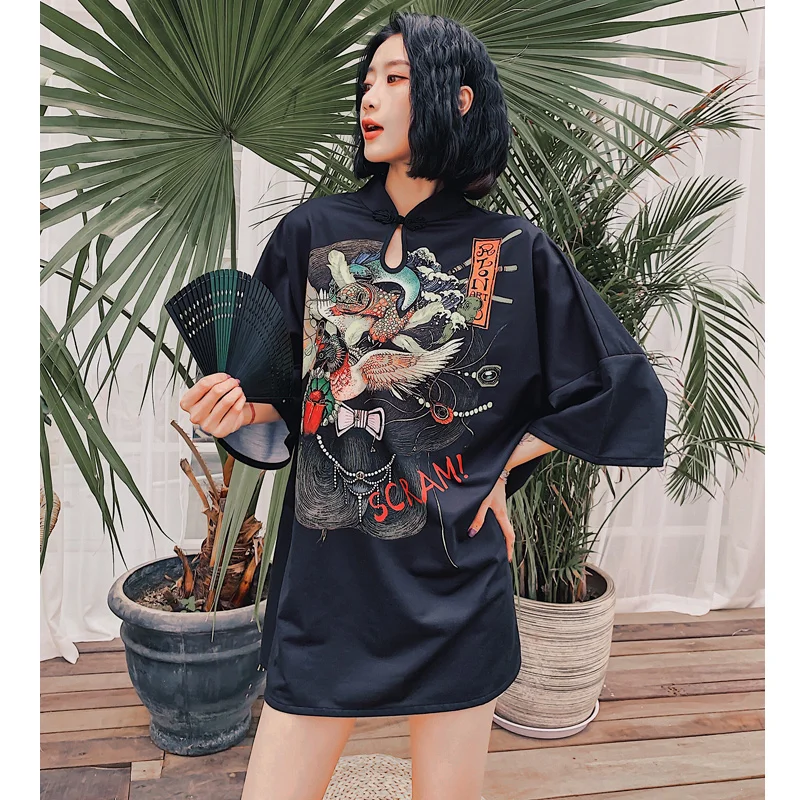 Китайское платье китайское традиционное платье женское шелковое атласное cheongsam винтажное Ципао с коротким рукавом длинное платье цветок плюс