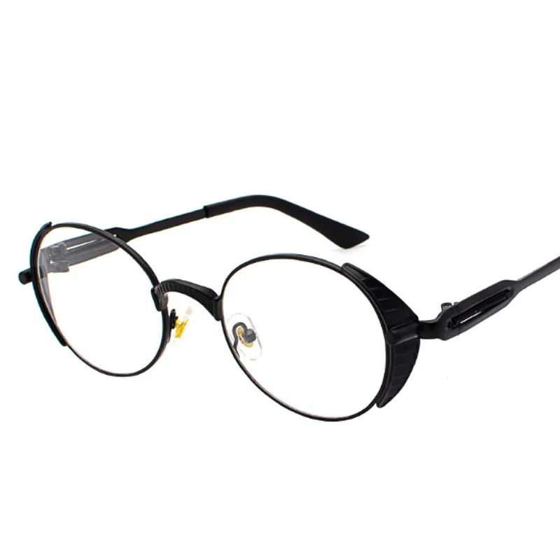 Круглые металлические солнцезащитные очки мужской женский стимпанк модные очки Брендовые дизайнерские Ретро Винтажные Солнцезащитные очки UV400 - Цвет линз: 10