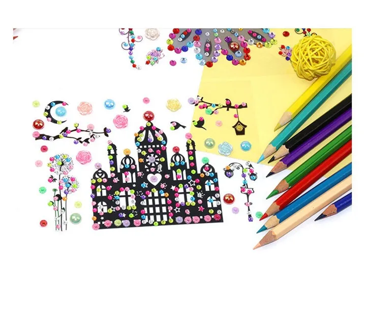 3  Acrylic Creative Stickers Women Fashion Jewelry Mobile Phone Shell Drill Diy Stickers DIY Handbook Diary Pearl Crystal Sticker