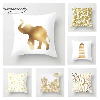 

Fuwatacchi Gold Cushion Cover Tree Star Love Throw Pillow Cover Decorative Pillow Cover Sofa Pillow Case Pillowcase