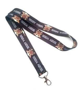 

New cartoon baby yoda Neck Strap Lanyards Badge Holder Rope Pendant Key Chain Accessoriey