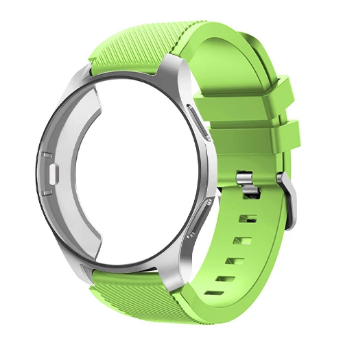 green 6 Чехол+ ремешок для samsung Galaxy watch 46 мм 42 мм gear S3 Frontier/classic 22 мм ремешок для часов все вокруг защитные часы аксессуары - Цвет ремешка: green 6