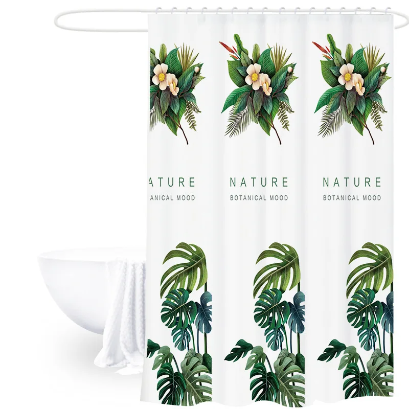 Thick Dacron Printed Shower Curtain Cloth Bathroom Toilet Bath Shower Room Bathroom Waterproof Mould Proof Partition