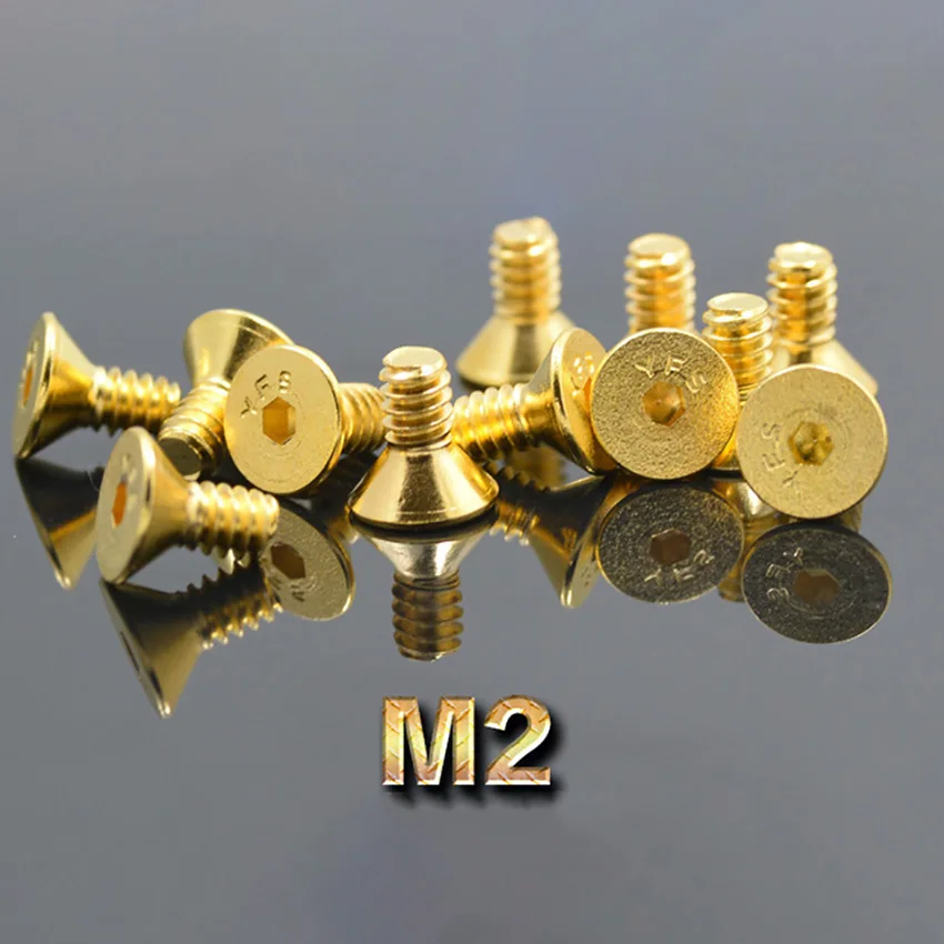 DIN7991 Grade 12.9 Flat Countersunk Head Plating Titanium Gold Hex Socket Screws Allen Bolts M2 M2.5 M3 M4 M5 - 10pcs