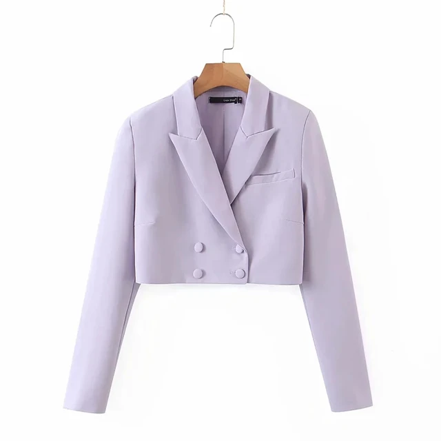 Cropped purple blazer Clearance