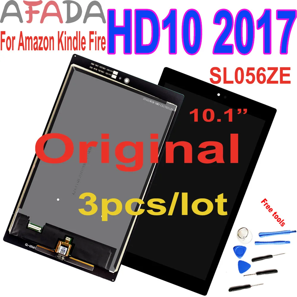 

3pcs 10"Original LCD Display For Amazon HD10 2017 HD 10 2017 7th Gen SL056ZE Touch Screen Digitizer Assembly Replacements Repair